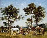 Washington Paintings - Setting up camp by Georges Washington
